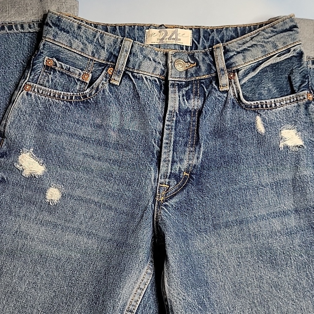Free People High-Rise Distressed Jeans Size 24 - Picture 5 of 6